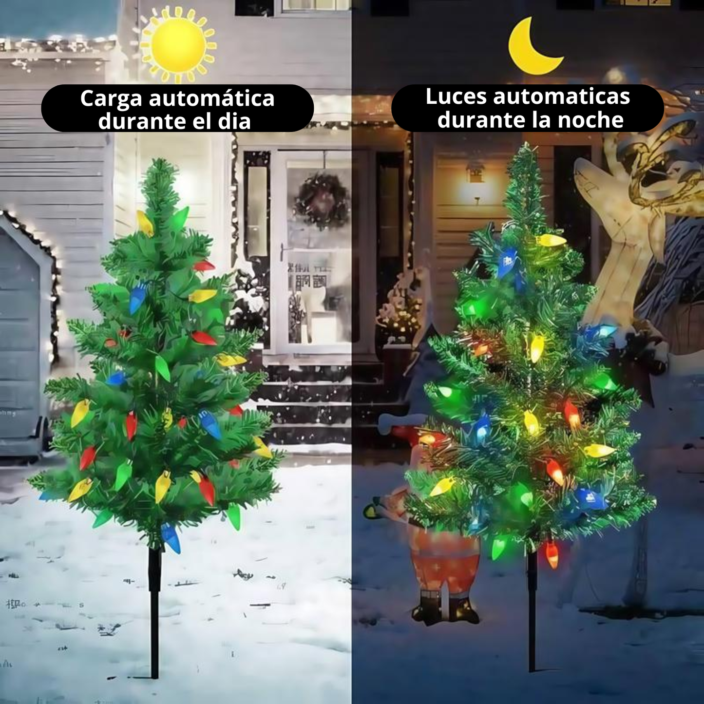 Leds para decoración Navideña o Fiestas 80 bobillas y una placa solar automática