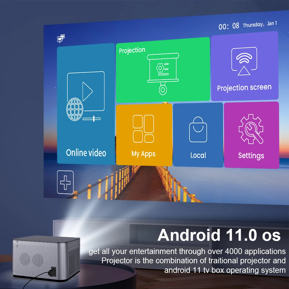 Proyector inteligente Android 11 4K