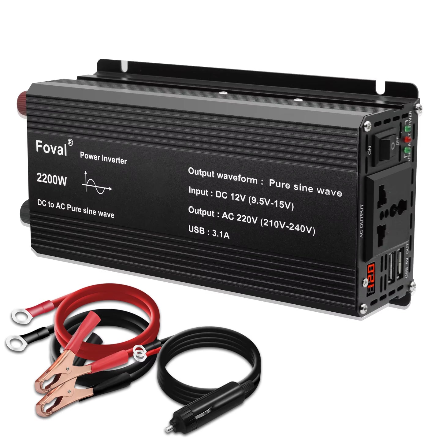 Inversor de onda sinusoidal pura de 12 V CC a 220 V CA, 230 V