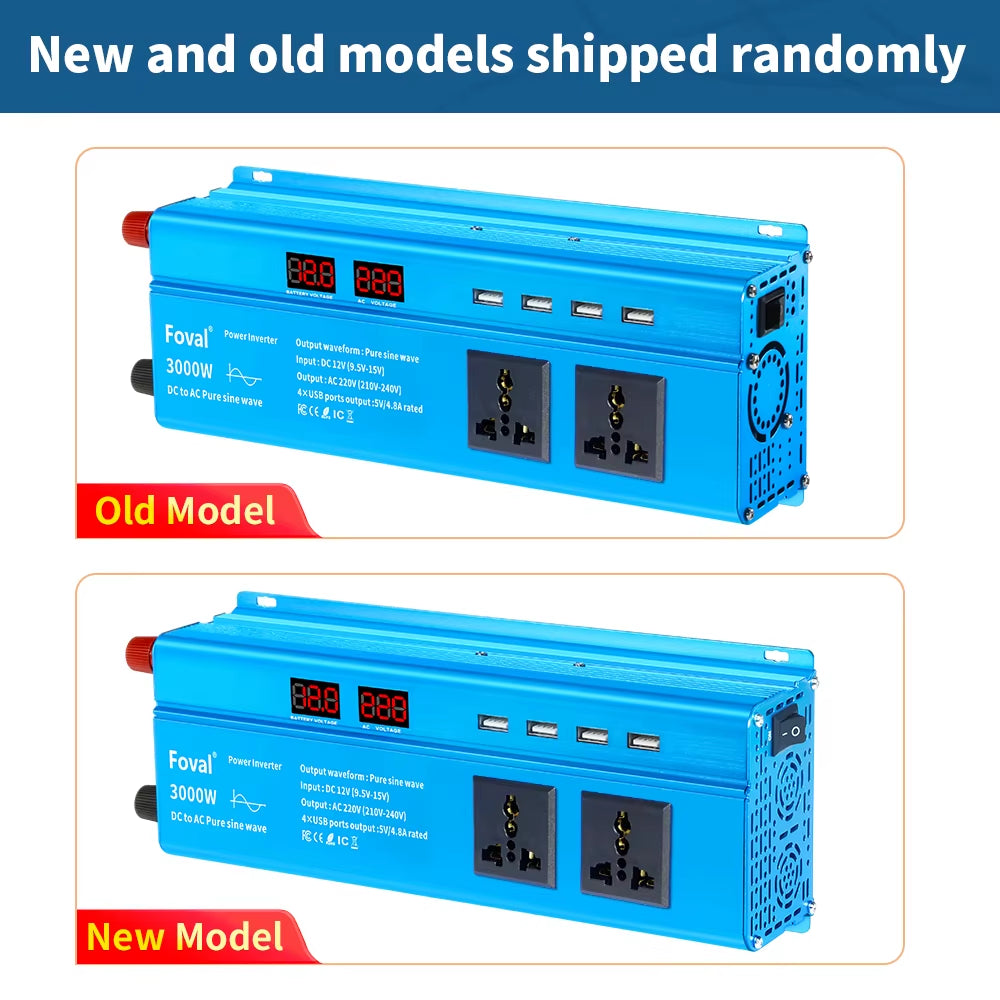 Inversor de onda sinusoidal pura de 12 V CC a 220 V CA, 230 V
