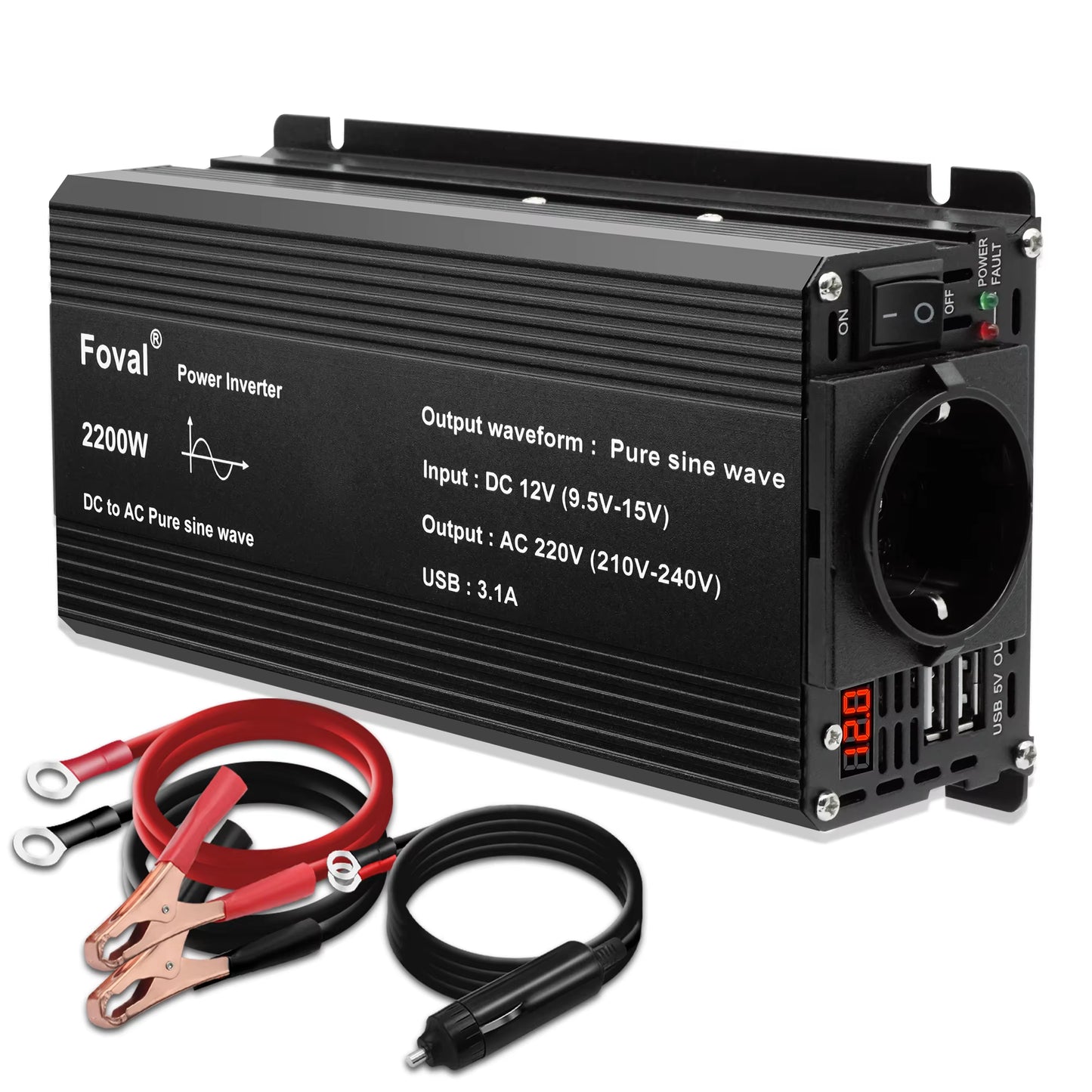 Inversor de onda sinusoidal pura de 12 V CC a 220 V CA, 230 V
