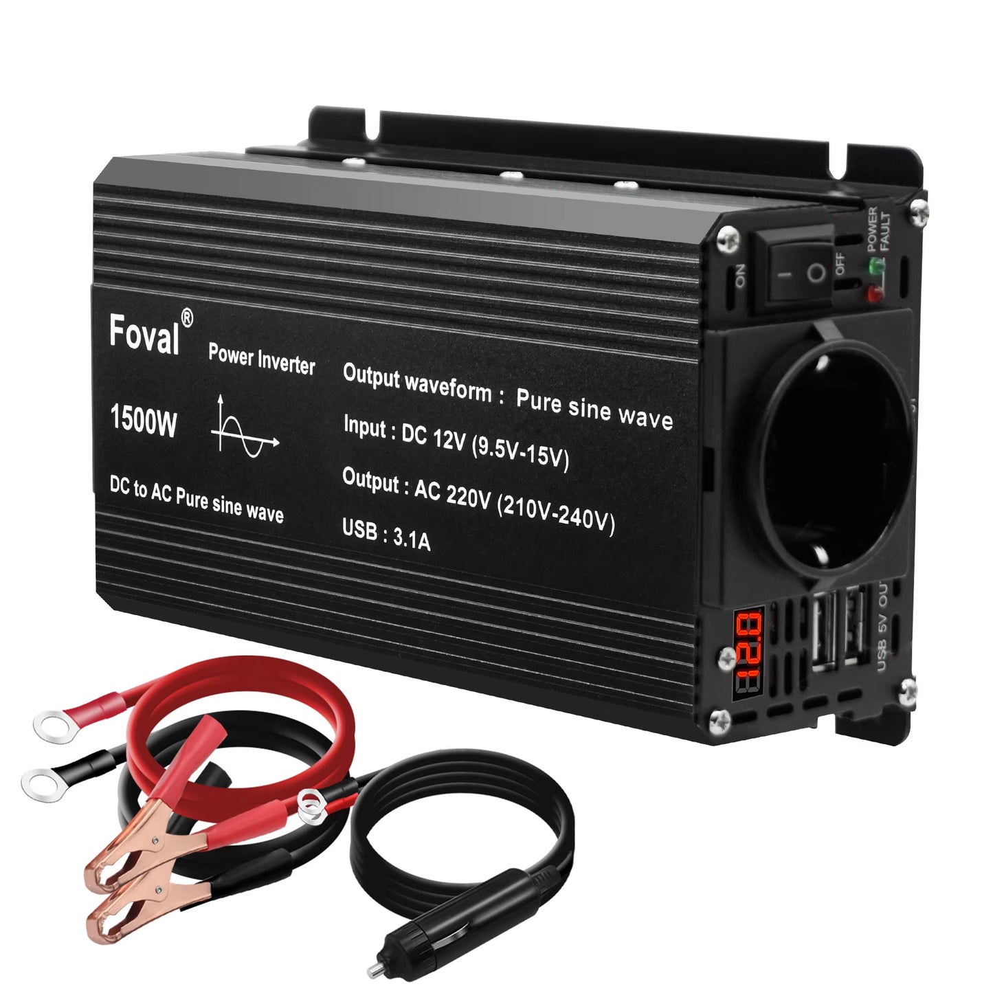 Inversor de onda sinusoidal pura de 12 V CC a 220 V CA, 230 V