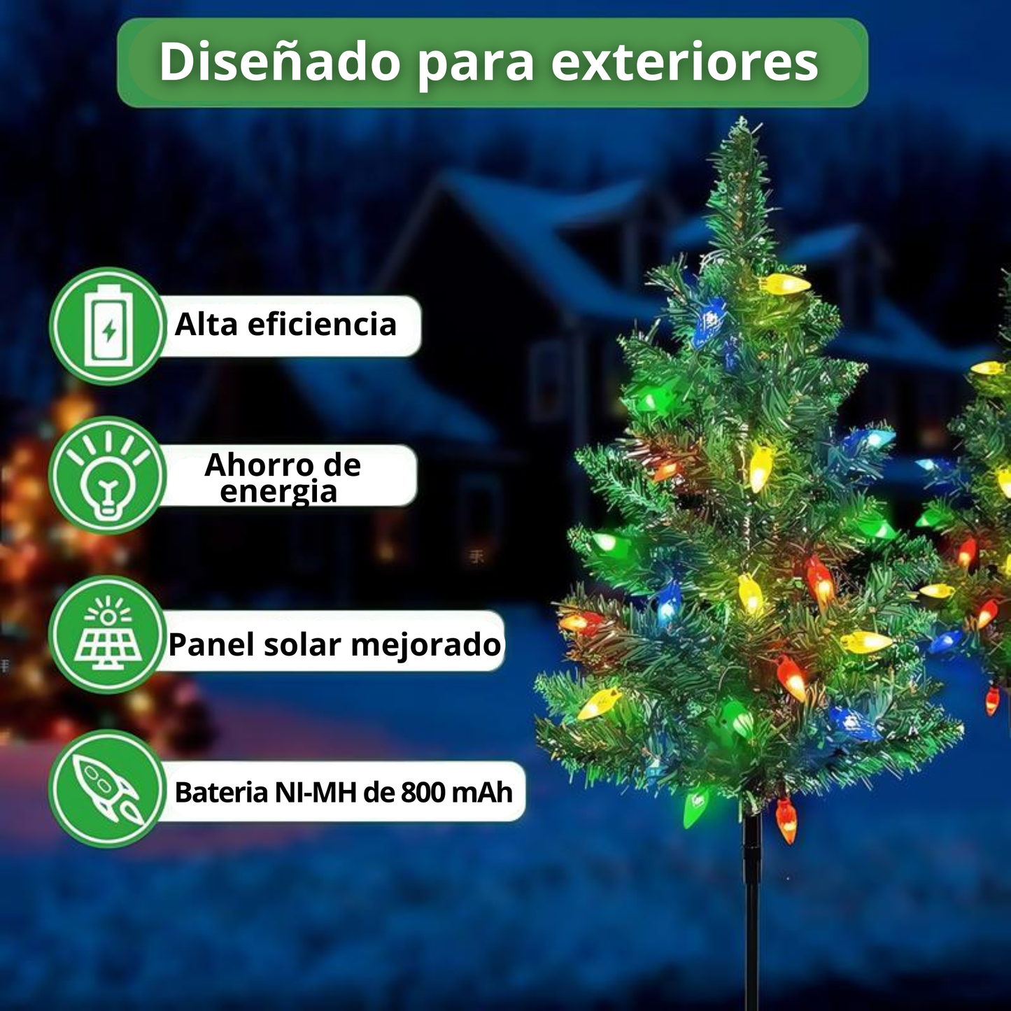 Leds para decoración Navideña o Fiestas 80 bobillas y una placa solar automática