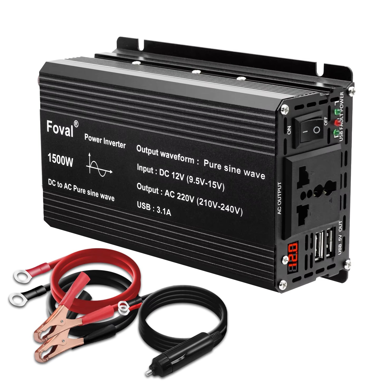 Inversor de onda sinusoidal pura de 12 V CC a 220 V CA, 230 V