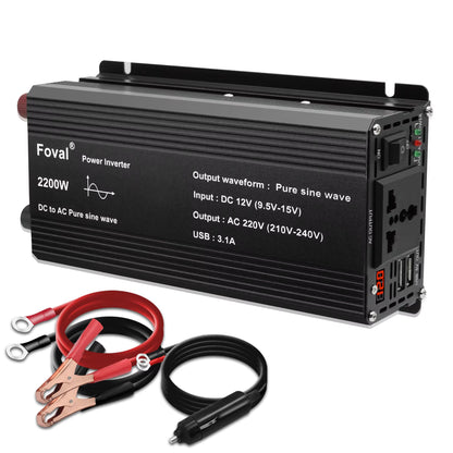 Inversor de onda sinusoidal pura de 12 V CC a 220 V CA, 230 V