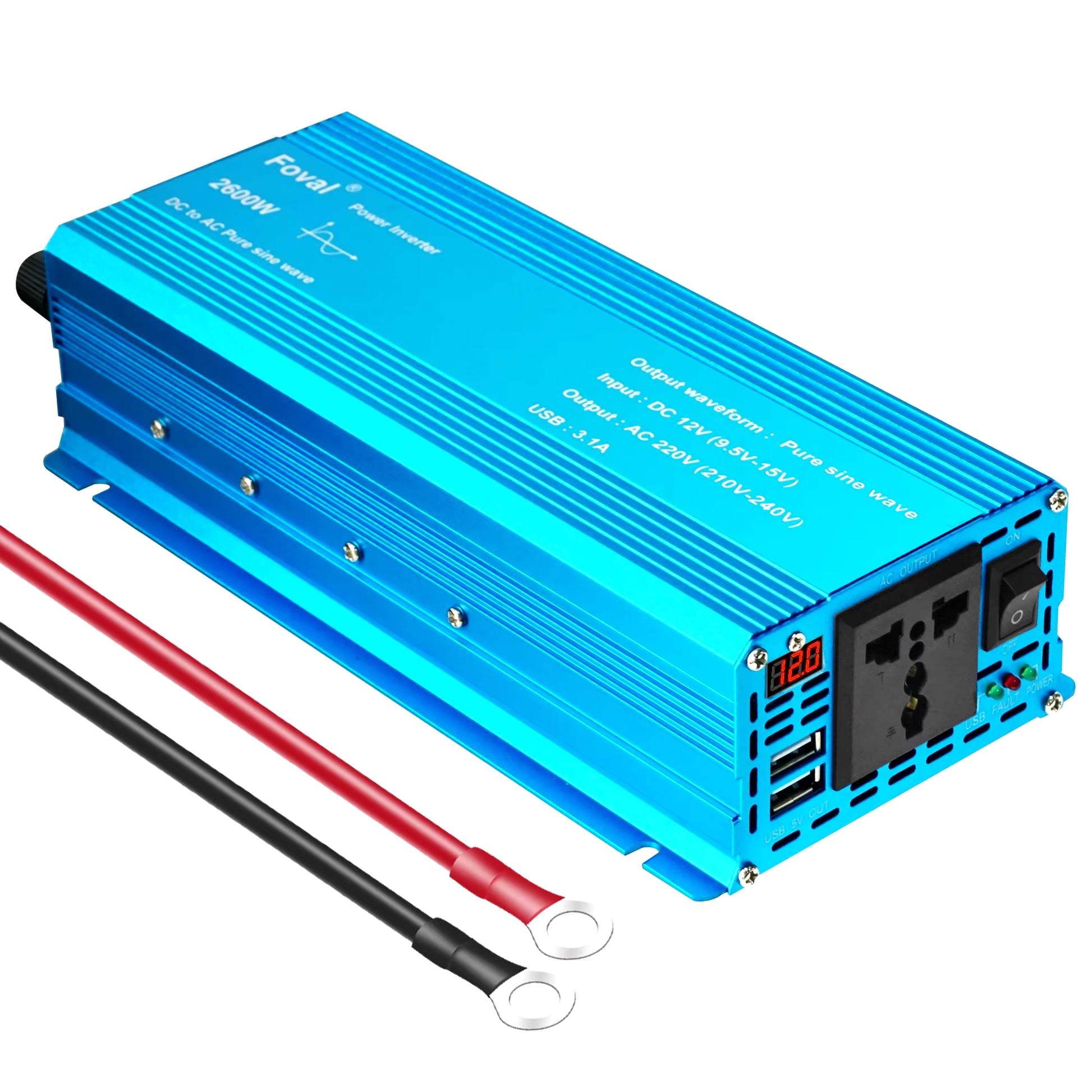 Inversor de onda sinusoidal pura de 12 V CC a 220 V CA, 230 V